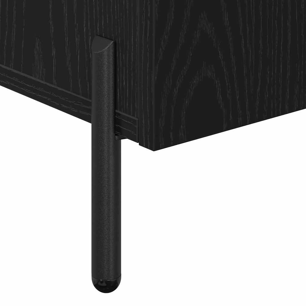 Sideboard Schwarz Eichen-Optik 90 x 34 x 80 cm Holzwerkstoff