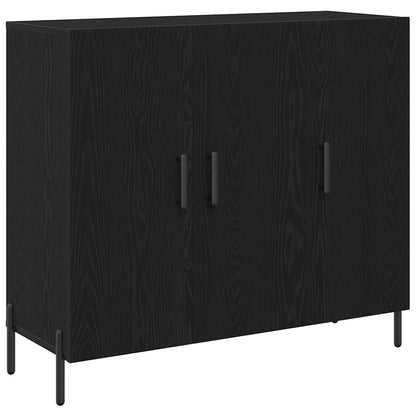 Sideboard Schwarz Eichen-Optik 90 x 34 x 80 cm Holzwerkstoff