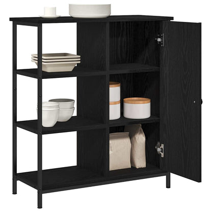 Sideboard Schwarz Eichen-Optik 70 x 30 x 80 cm