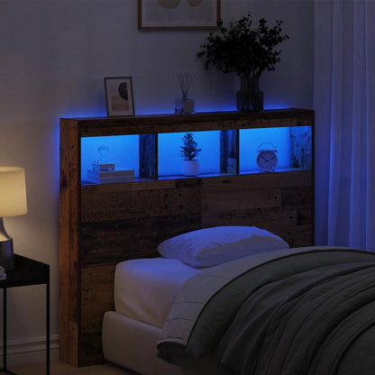 Kopfteil mit Regal Altholz 120 x 17 x 102 cm Holzwerkstoff