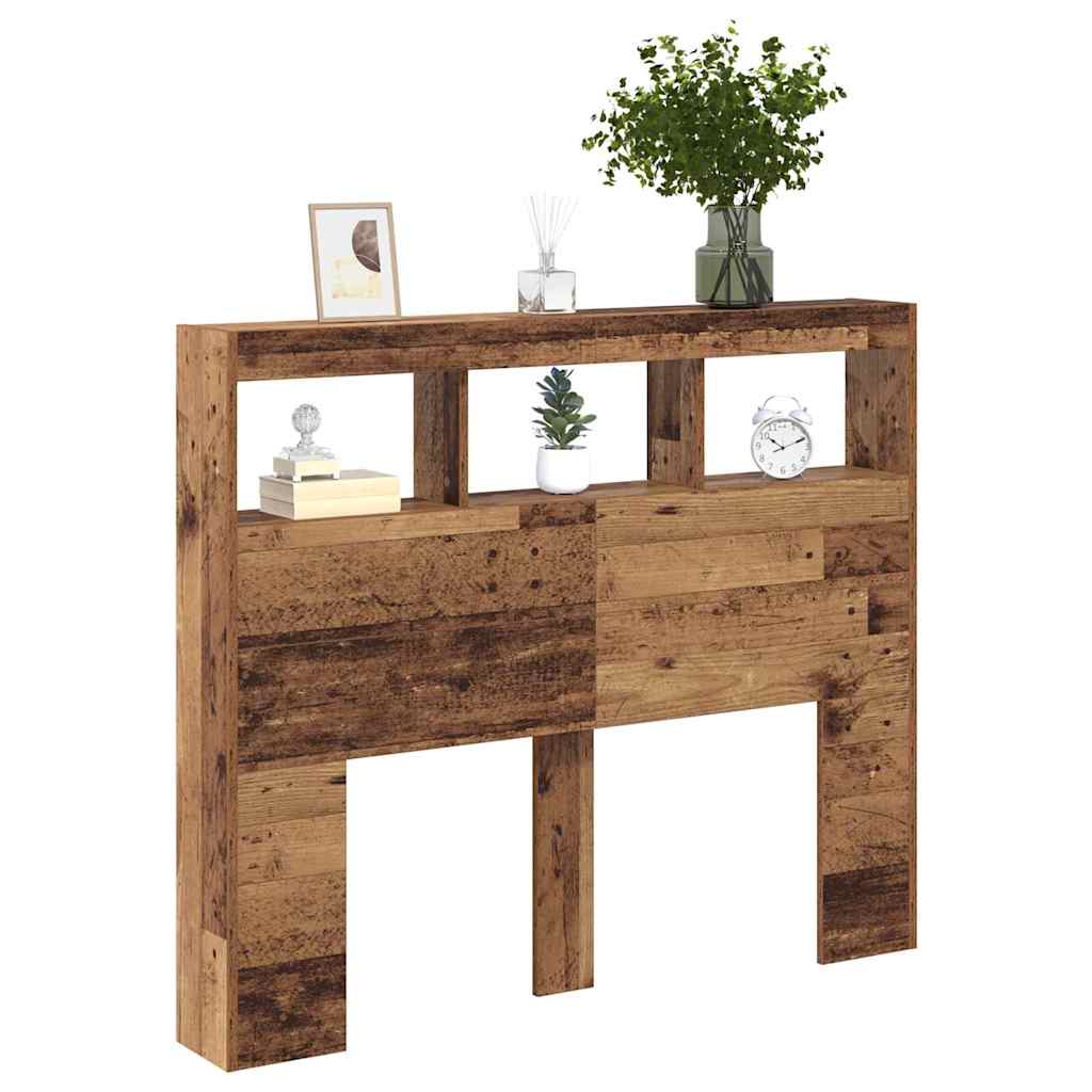 Kopfteil mit Regal Altholz 120 x 17 x 102 cm Holzwerkstoff