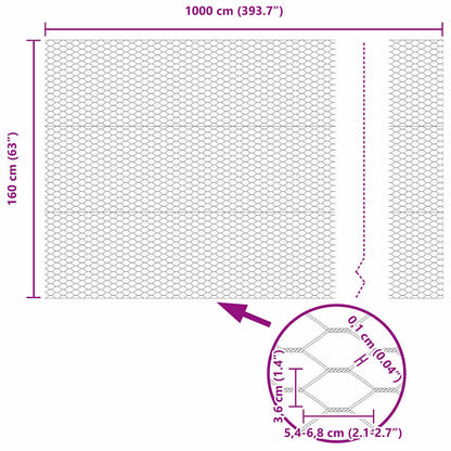 Hexagonzaun Grün 1,6 x 10 m PVC