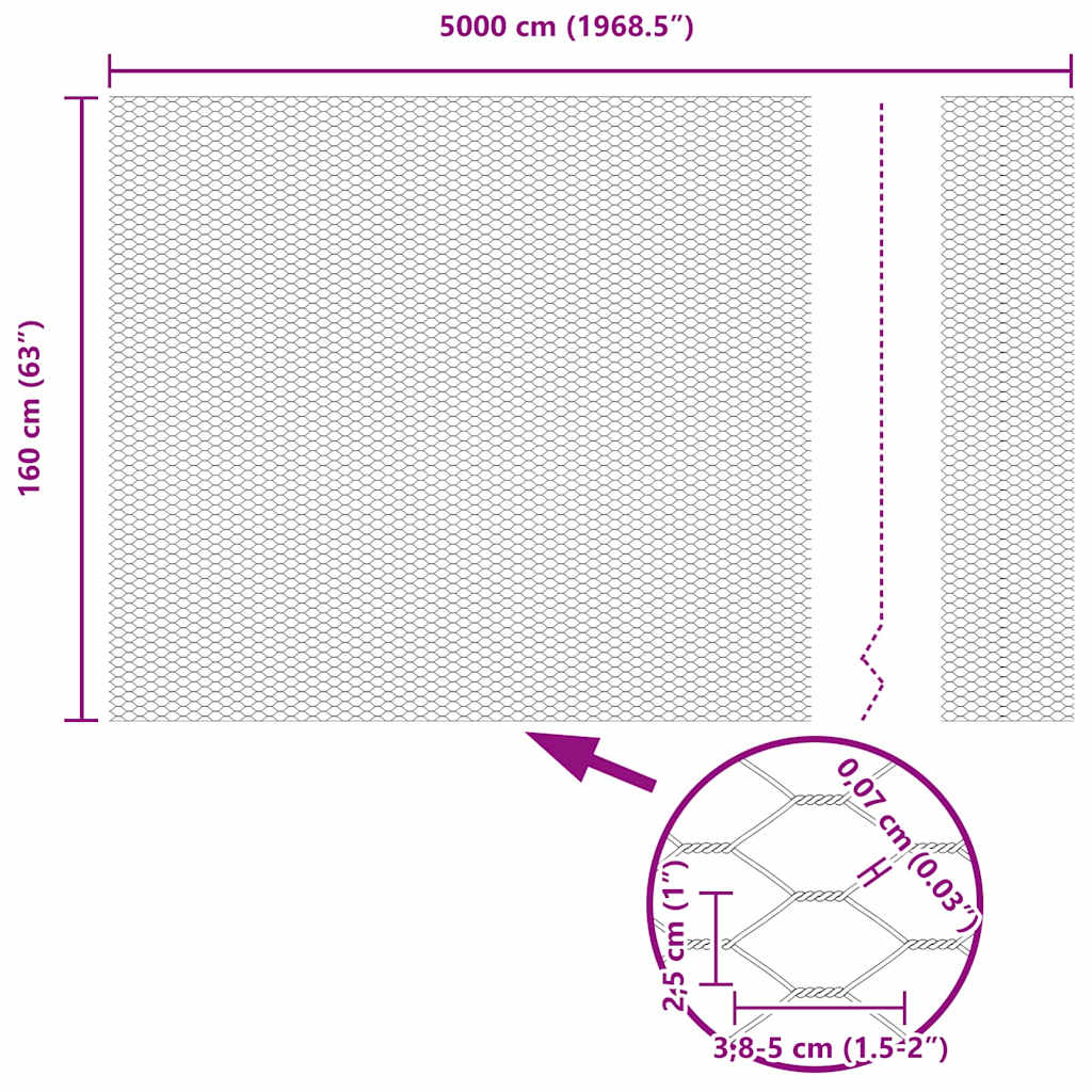 Hexagonzaun Grün 1,6 x 50 m PVC