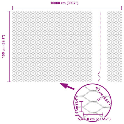 Hexagonzaun Grün 1,5 x 100 m PVC
