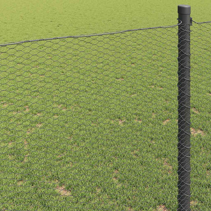 Hexagonzaun Grau 1 x 100 m PVC