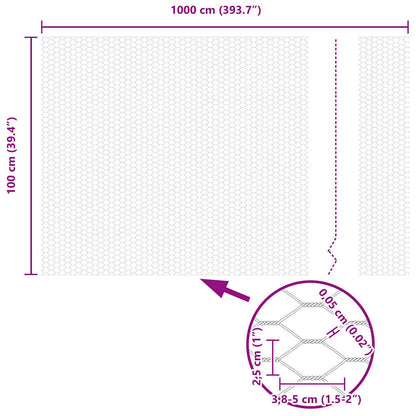 Hexagonzaun Silber 1 x 10 m Verzinkter Stahl