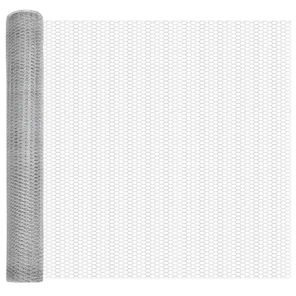 Hexagonzaun Silber 1 x 50 m Verzinkter Stahl
