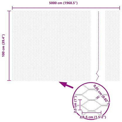 Hexagonzaun Silber 1 x 50 m Verzinkter Stahl