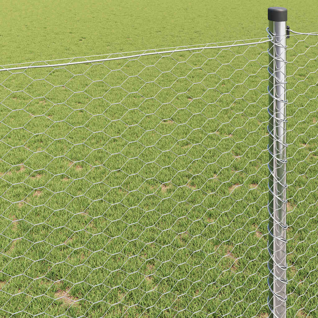 Hexagonzaun Silber 0,6 x 100 m Verzinkter Stahl