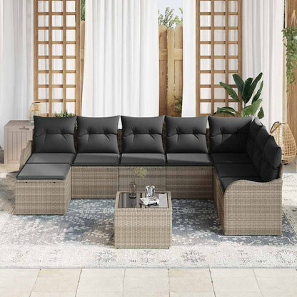 Gartensofa-set Hellgrau Poly-Rattan