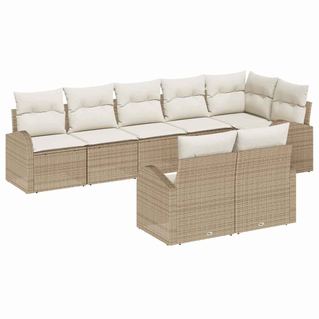 Gartensofa-set Beige und Creme 55 x 55 x 37 cm Poly-Rattan