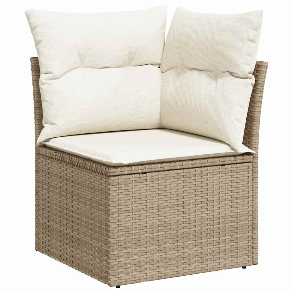 Sofa Set mit Kissen 10 pcs Beige Polyrattan