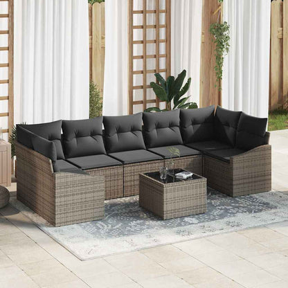 Sofa Set mit Kissen mit Kissen Grau 55 x 55 x 37 cm Poly Rattan