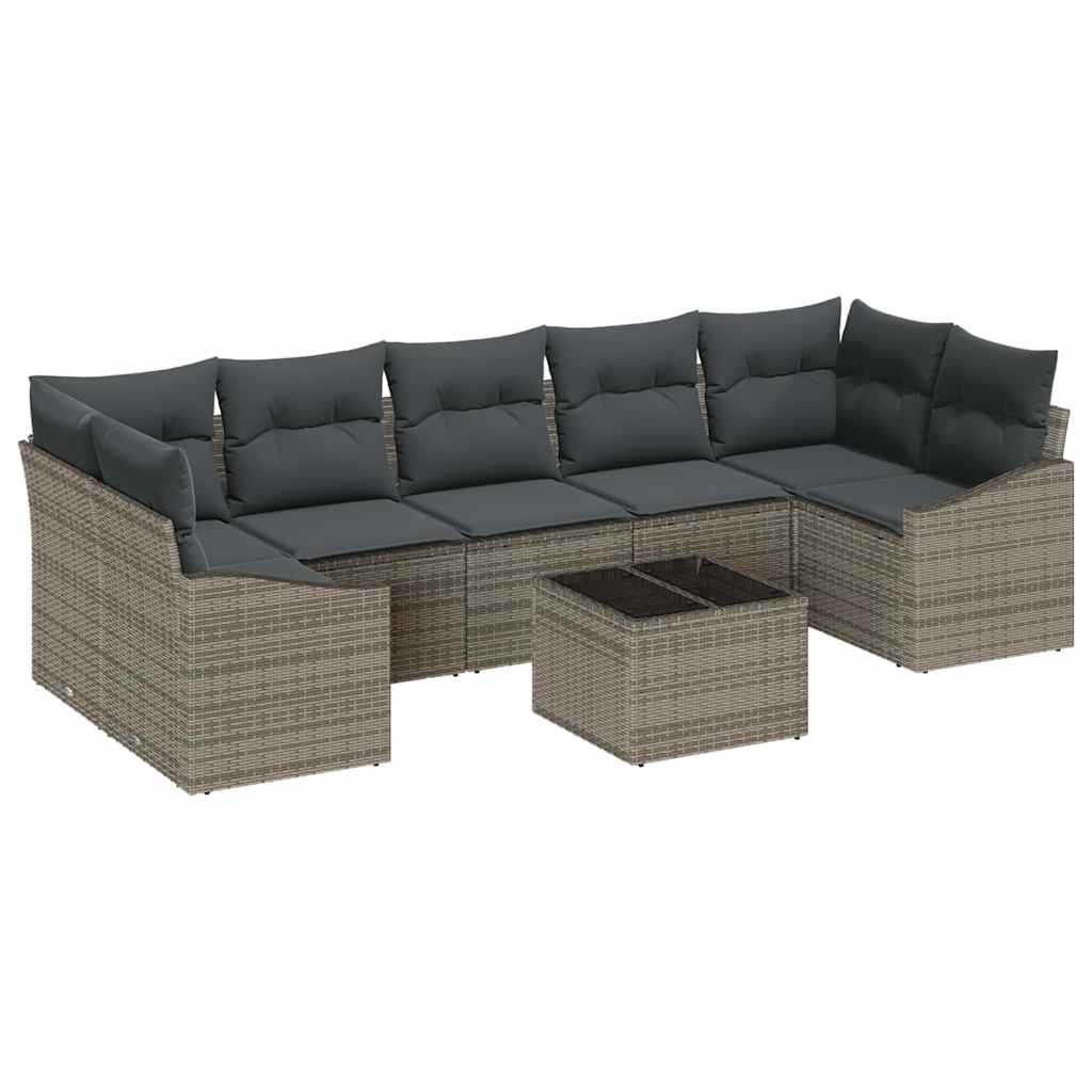 Sofa Set mit Kissen mit Kissen Grau 55 x 55 x 37 cm Poly Rattan