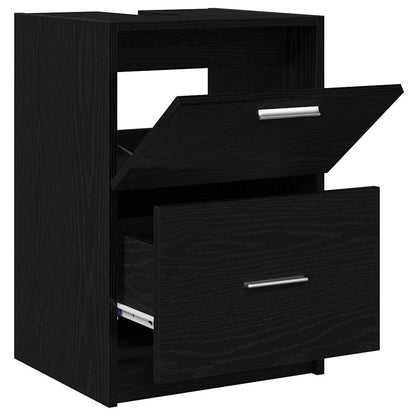 Badezimmerschrank mit Tür Schwarz Eichen-Optik 40 x 37 x 59 cm