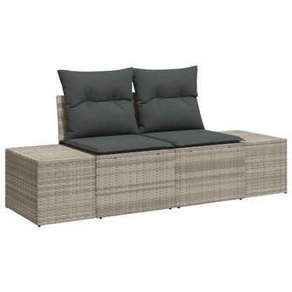 Garten-Sofa-Set mit Kissen 7 pcs Hellgrau