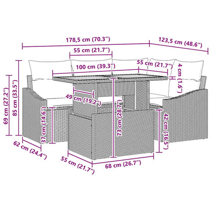 Garten Essgruppe mit Kissen 5 pcs Beige und Grau