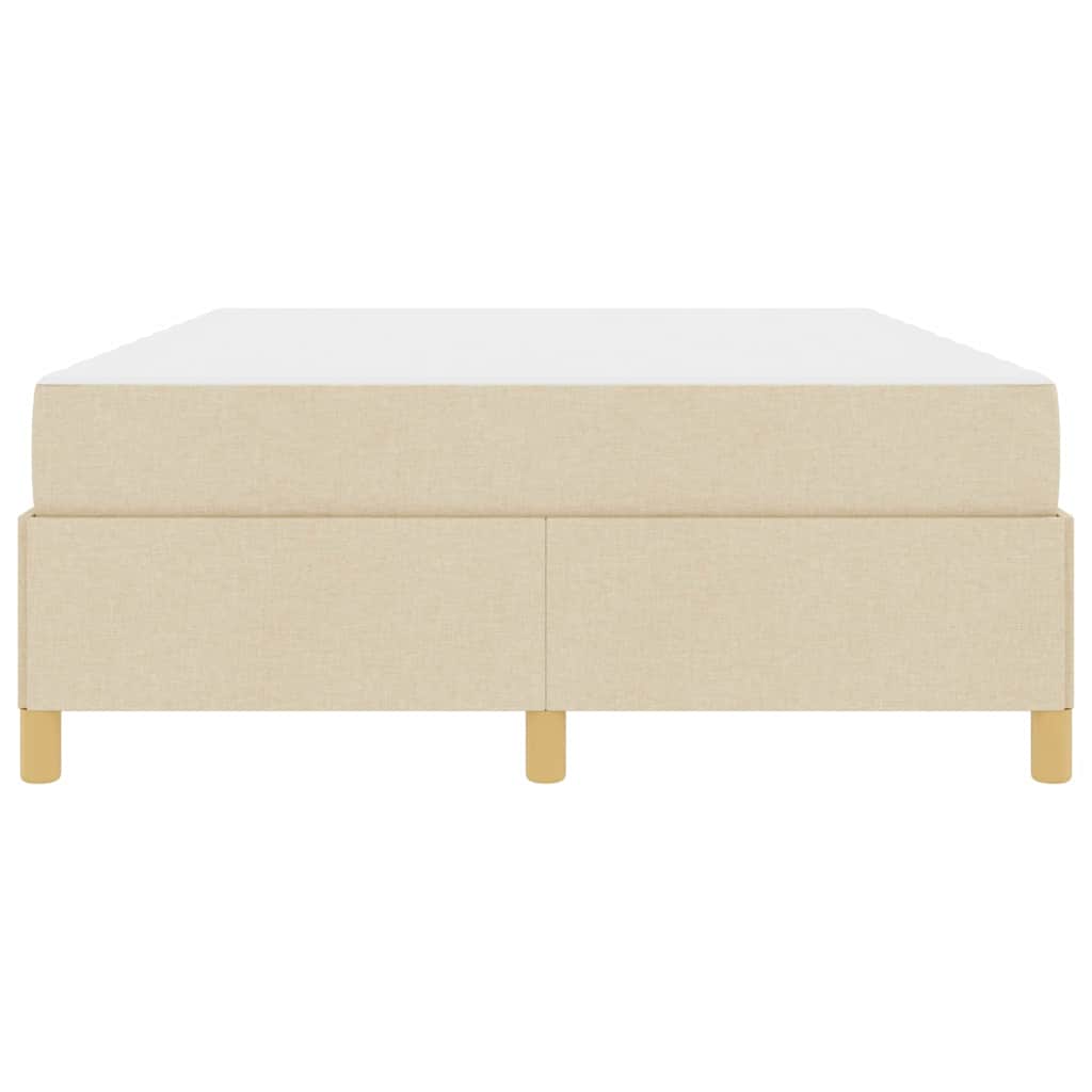 Bettrahmen mit Matratze Creme 140 x 190 cm Stoff