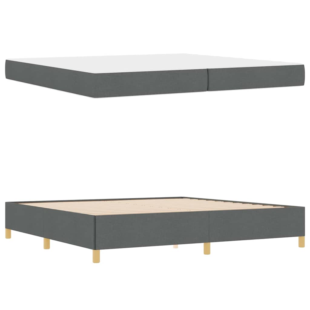 Bettrahmen mit Matratze Dunkelgrau 200 x 200 cm Stoff