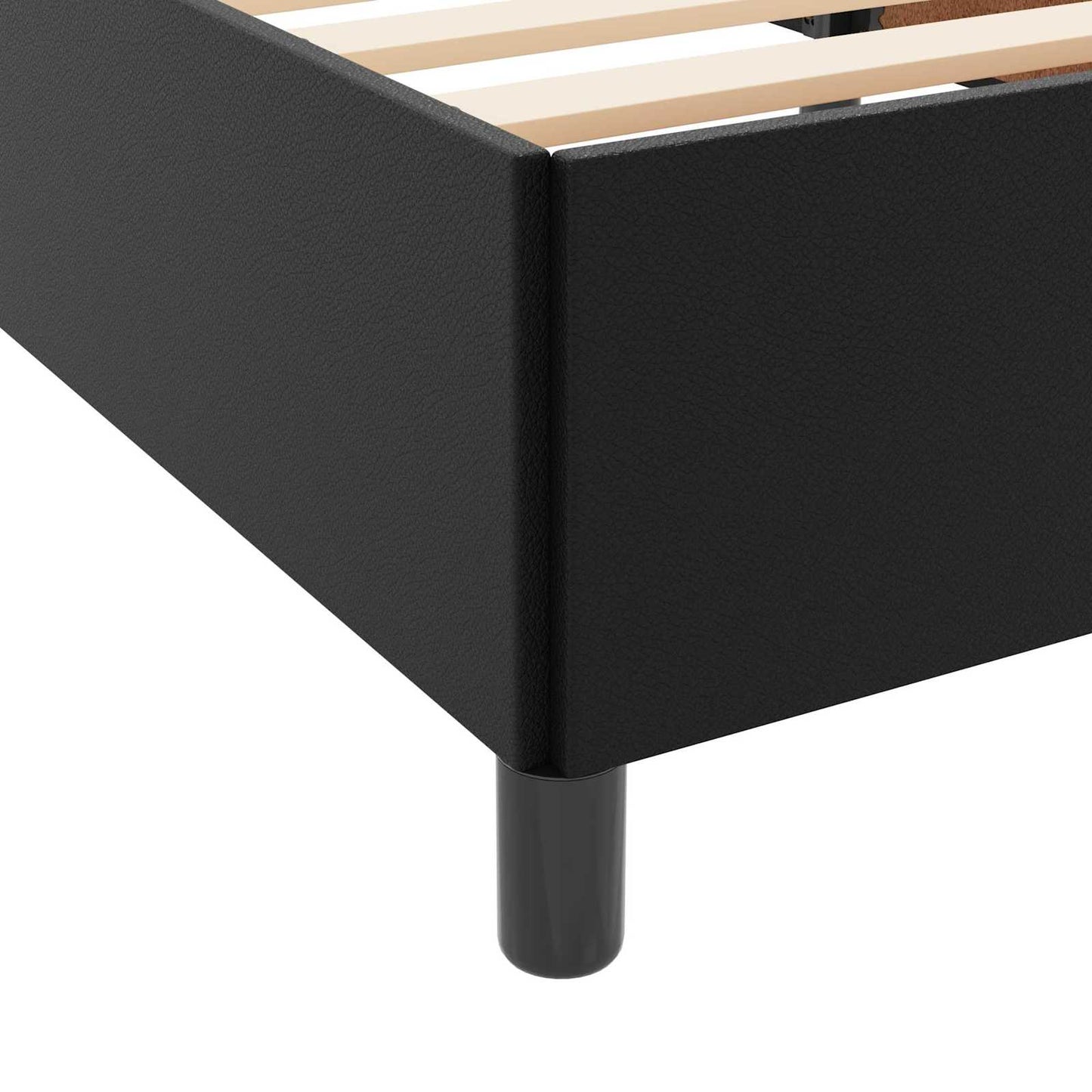 Bettrahmen mit Matratze Schwarz 90 x 190 cm Stoff