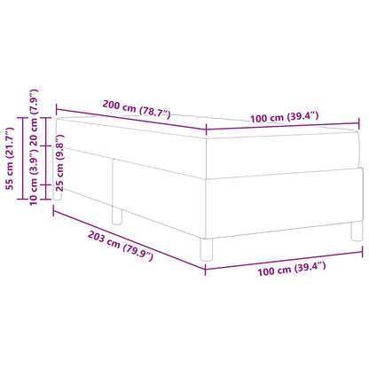 Bettrahmen mit Matratze Creme 100 x 200 cm Stoff