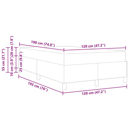 Bettrahmen mit Matratze Blau 120 x 190 cm Stoff