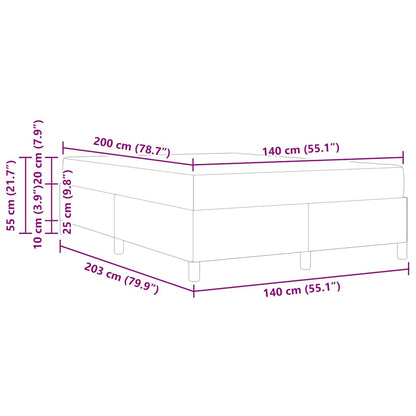 Bettrahmen mit Matratze Blau 140 x 200 cm Stoff