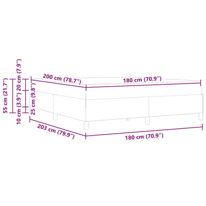 Bettrahmen mit Matratze Dunkelgrau 180 x 200 cm Stoff