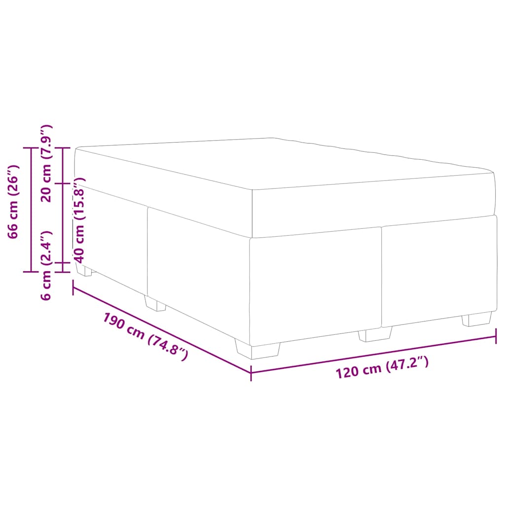 Bettrahmen mit Matratze Schwarz 120 x 190 cm Stoff