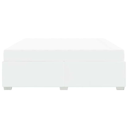 Bettrahmen mit Matratze Weiß 200 x 200 cm Stoff