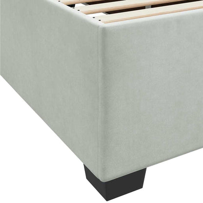 Bettrahmen mit Matratze Hellgrau 120 x 190 cm Stoff