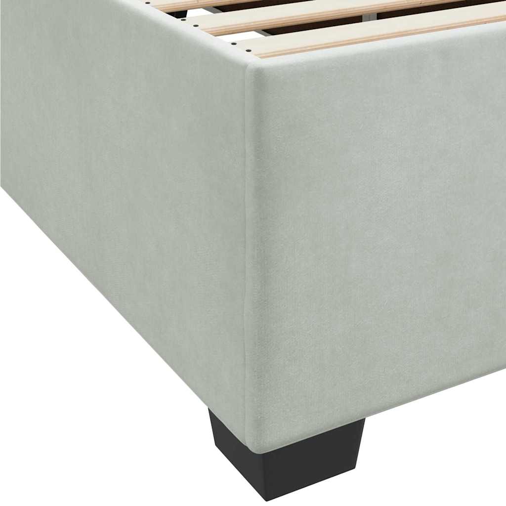 Bettrahmen mit Matratze Hellgrau 180 x 200 cm Stoff