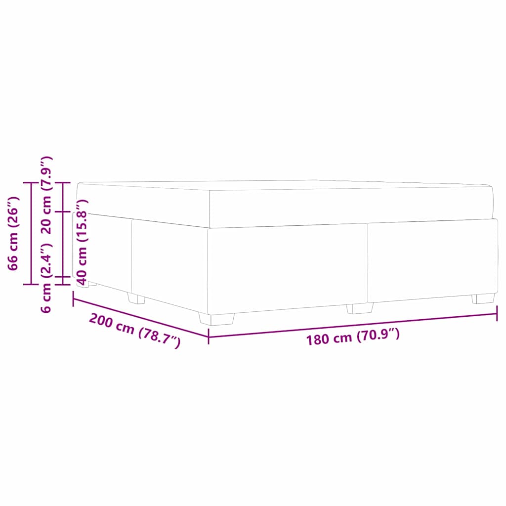 Bettrahmen mit Matratze Hellgrau 180 x 200 cm Stoff