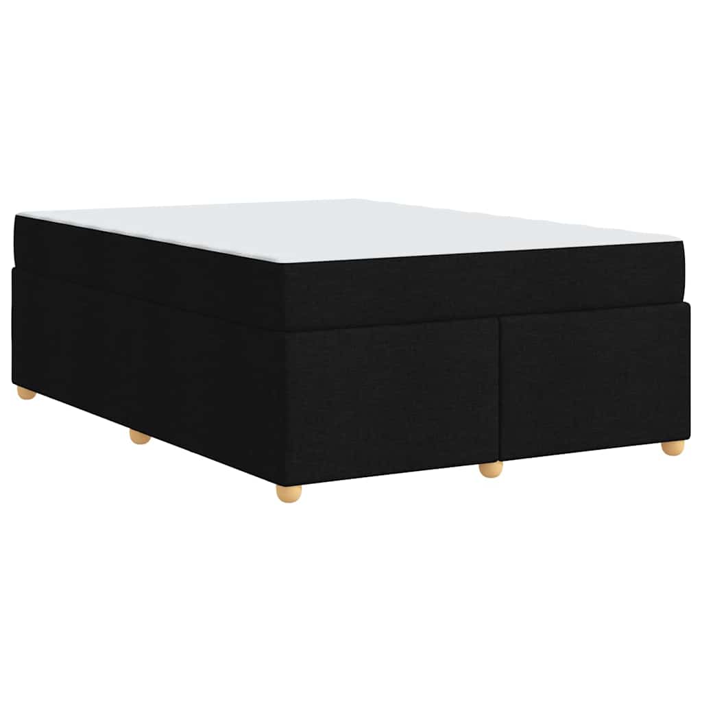 Bettrahmen mit Matratze Schwarz 160 x 200 cm Stoff