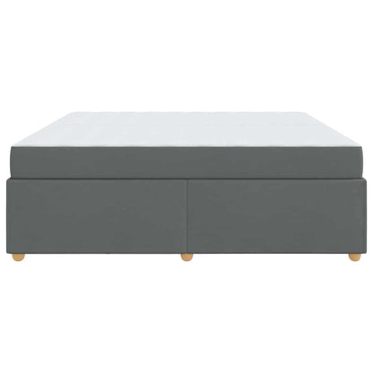 Bettrahmen mit Matratze Dunkelgrau 200 x 200 cm Stoff