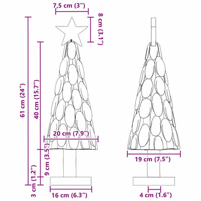 Weihnachtsbaum mit Ständer Braun 61 cm Massivholz Teak