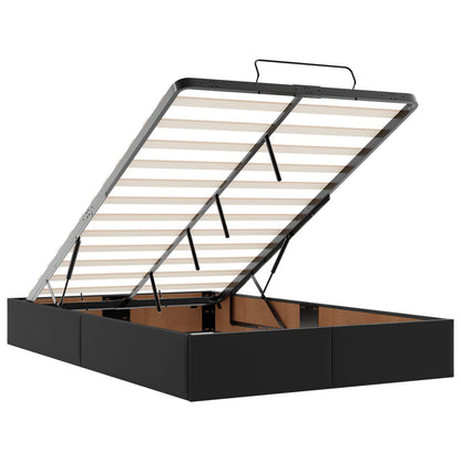 Bettgestell mit Matratze mit Matratze 2 pcs Schwarz PVC