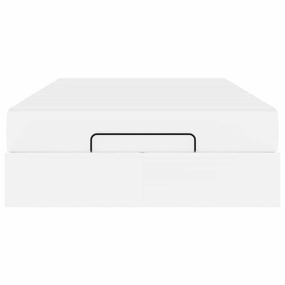 Bettgestell mit Matratze mit Matratze 2 pcs Weiß PVC