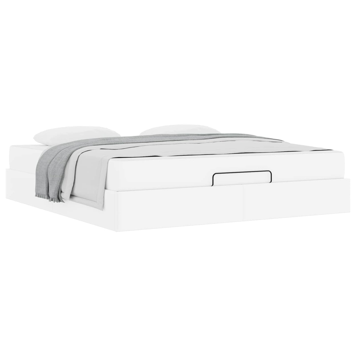 Bettgestell mit Matratze mit Matratze 2 pcs Weiß PVC