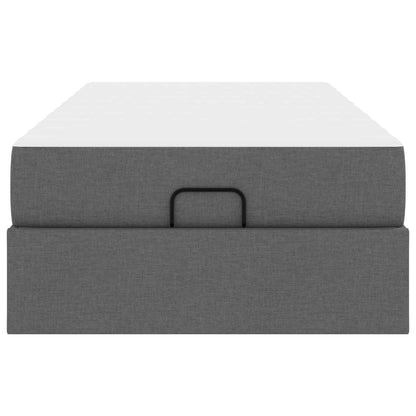 Bettgestell mit Matratze mit Matratze 2 pcs Dunkelgrau Stoff