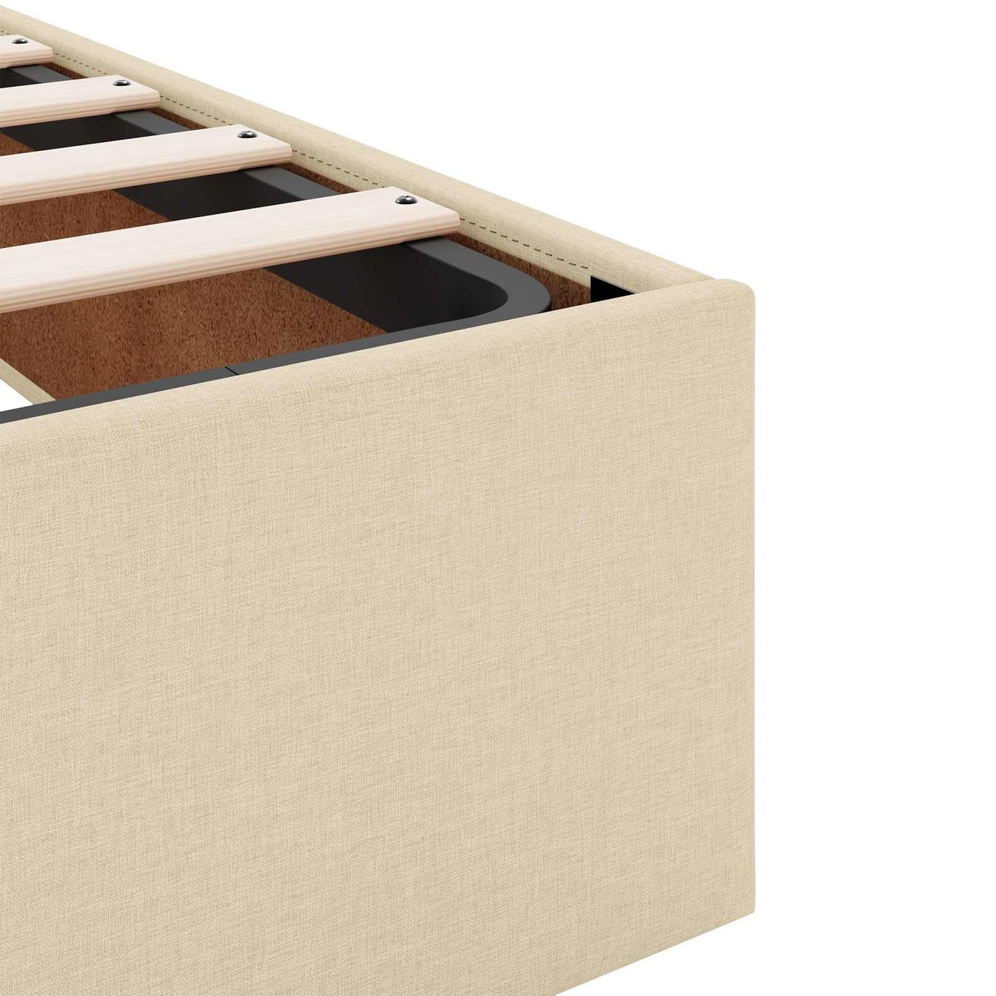 Bettgestell mit Matratze mit Matratze 2 pcs Creme Stoff