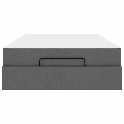 Bettgestell mit Matratze mit Matratze 2 pcs Dunkelgrau Stoff