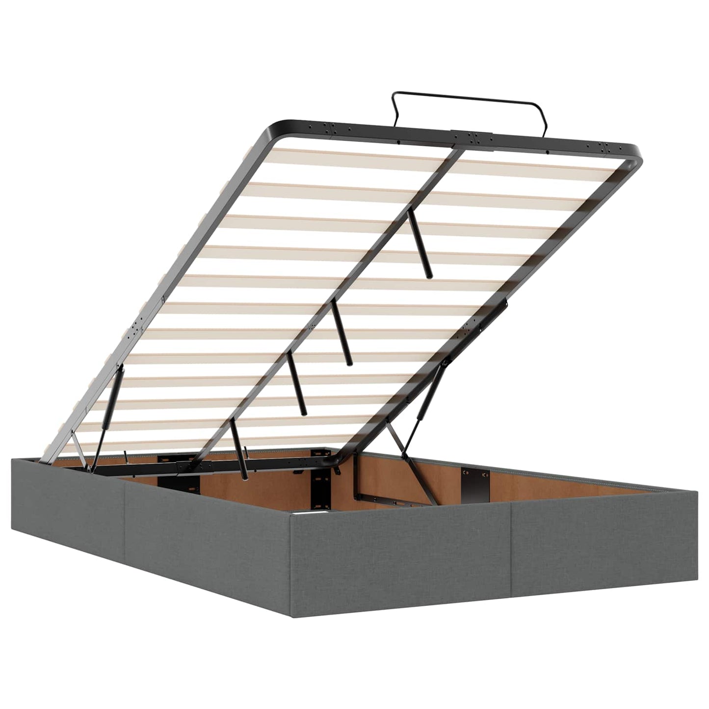 Bettgestell mit Matratze mit Matratze 2 pcs Dunkelgrau Stoff