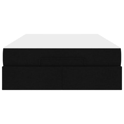 Bettgestell mit Matratze mit Matratze 2 pcs Schwarz Stoff