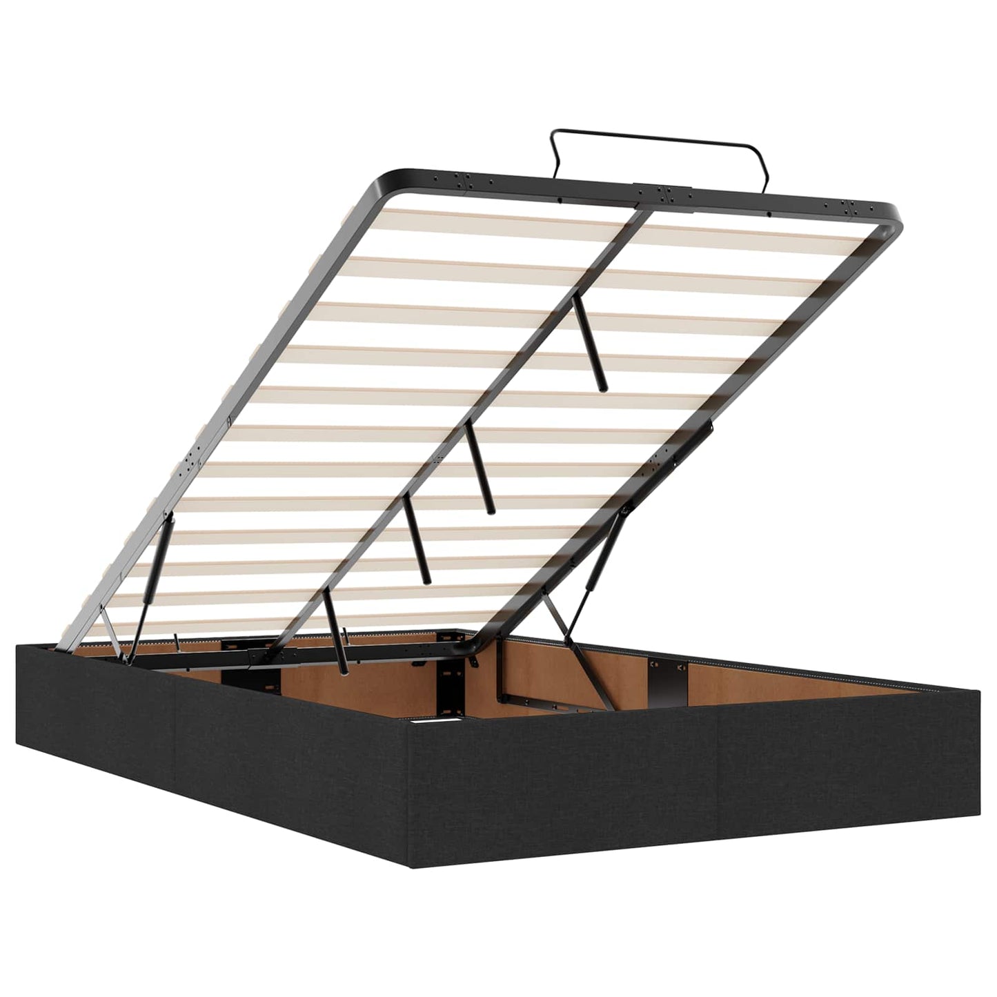 Bettgestell mit Matratze mit Matratze 2 pcs Schwarz Stoff