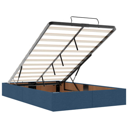 Bettgestell mit Matratze mit Matratze 2 pcs Blau Stoff