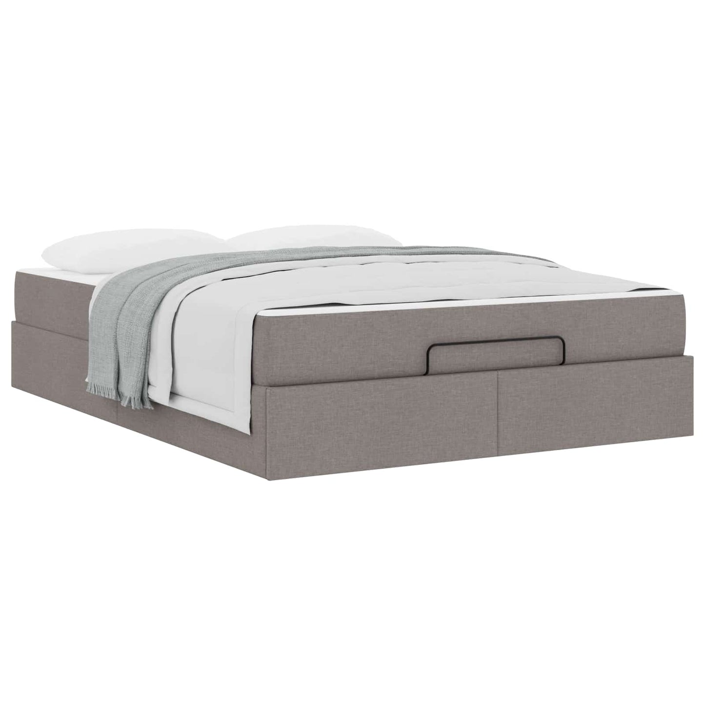 Bettgestell mit Matratze mit Matratze 2 pcs Taupe Stoff