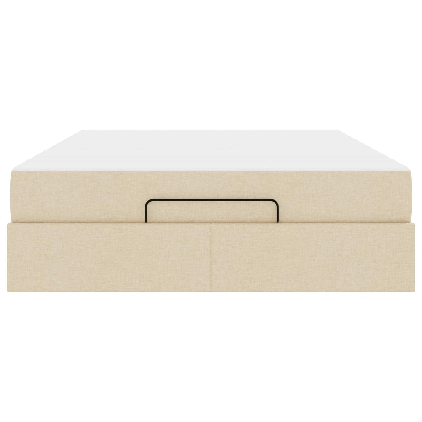 Bettgestell mit Matratze mit Matratze 2 pcs Creme Stoff