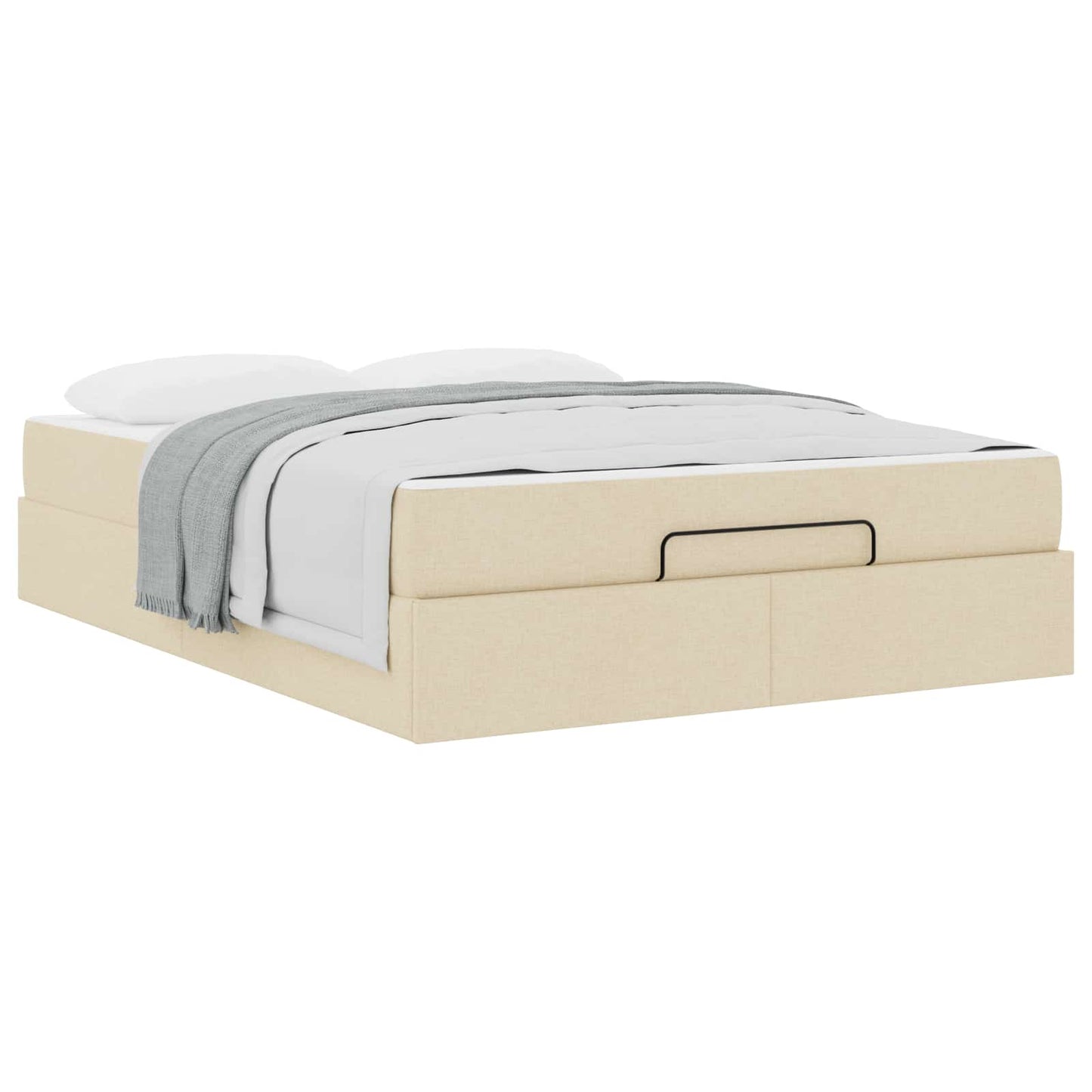 Bettgestell mit Matratze mit Matratze 2 pcs Creme Stoff
