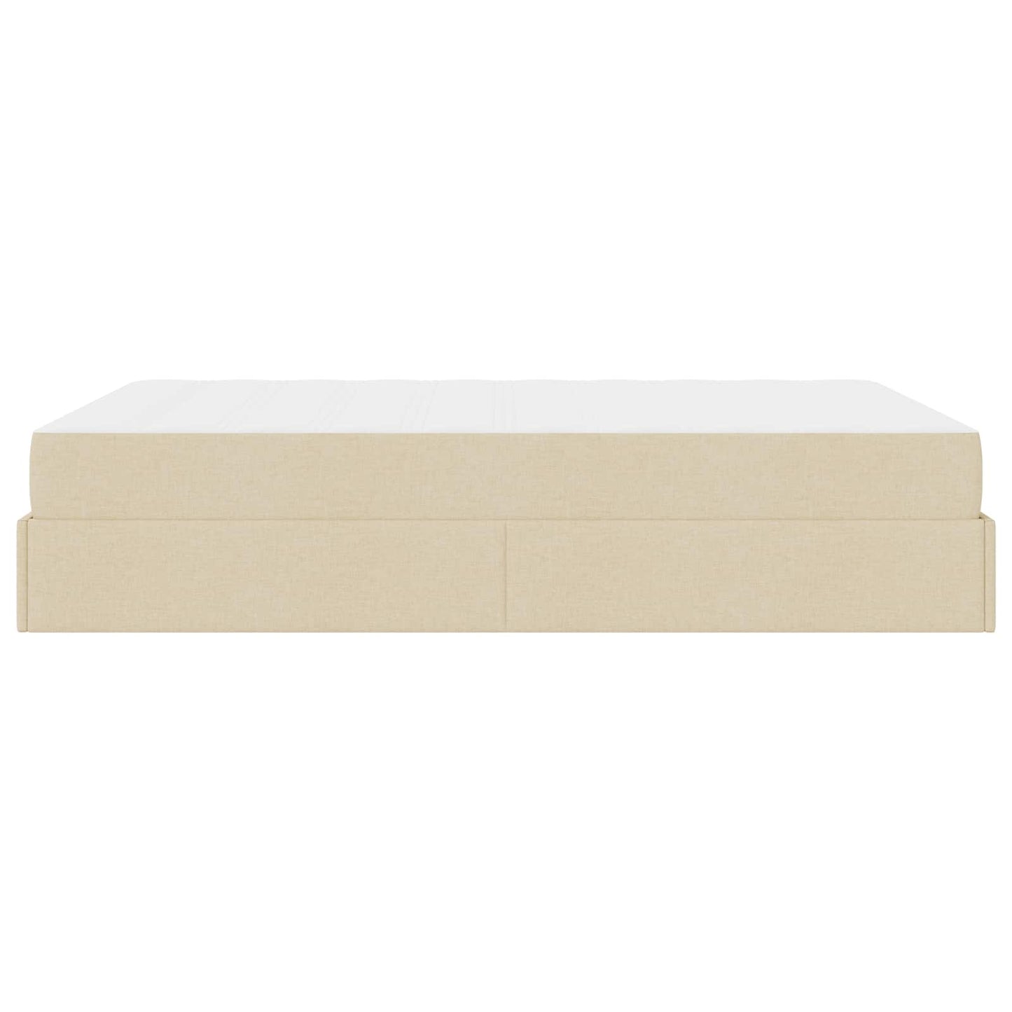 Bettgestell mit Matratze mit Matratze 2 pcs Creme Stoff